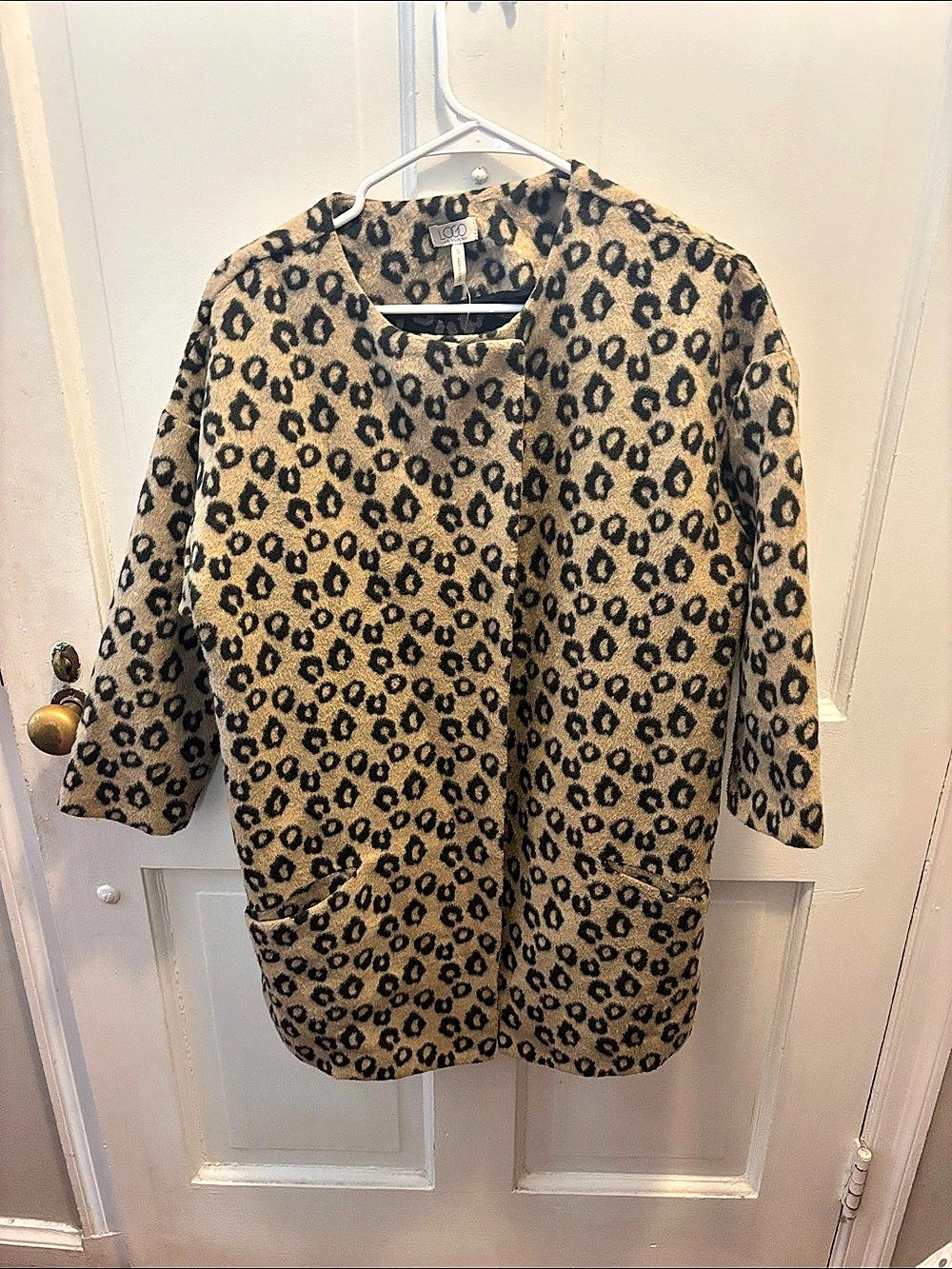 LOGO Animal Print Fleece Jacket in Brown & Black Like new